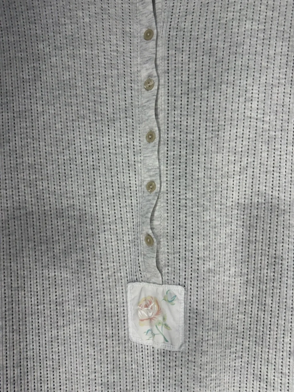 Vintage Victoria’s Secret thermal pointelle onesie gray size S